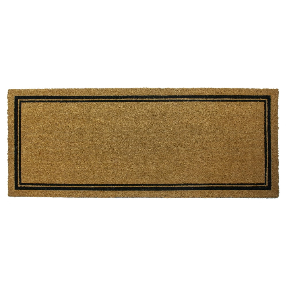 Entryways Coir Doormat w/Border and Backing, 24'' x 60'', Natural Coir