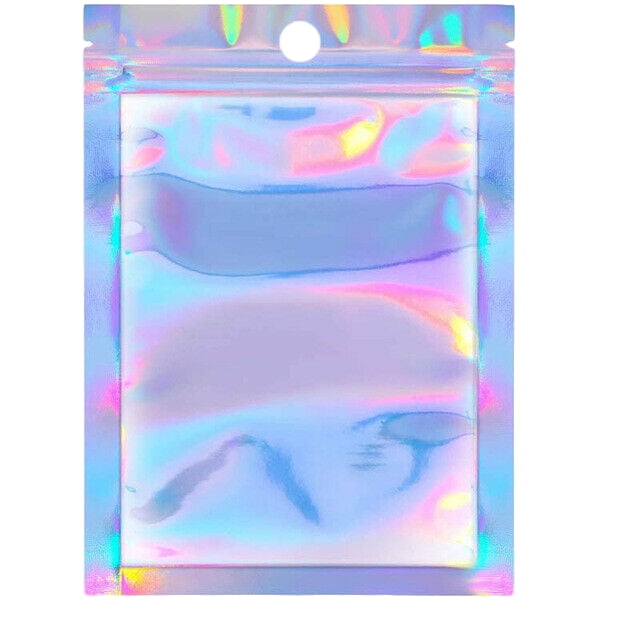 Clear Front Holographic Back Hochglanzfolie Mylar Zip Lock Bag 50 Stk 