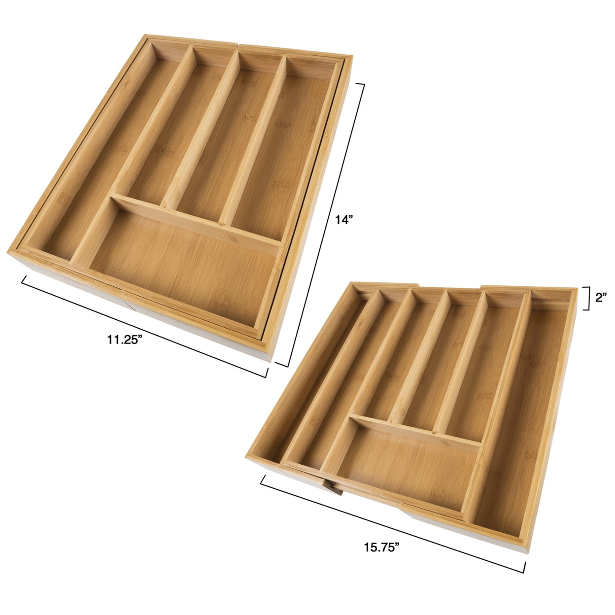 Lavish Home 83-34 Bamboo Expandable Utensil Drawer Organizer