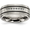 thumbnail image 2 of Chisel Titanium Brushed Polished and Enameled 1/4 Carat Diamond 9.2mm Band - Ring Size 11.0 Natural Diamonds, 2 of 8