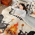 thumbnail image 3 of Erosebridal Teens Campfire Barbecue Twin Bedding Sets 7-Piece,Happy Camping Bedding Comforter Set for Boys Girls,Grey Reversible,Super Cozy Room Decor, 3 of 6