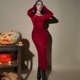 thumbnail image 4 of mfyjkho Vestidos casuales para mujer, Vestido plisado de manga larga para mujer, elegante y a la moda, de color liso. Vestidos de fiesta para mujer m, 4 of 9
