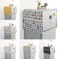 thumbnail image 2 of Xiao Hua Funda para refrigerador de algodón y lino estilo campestre, funda antipolvo para lavadora, funda de tela, funda para puerta simple y doble, funda antipolvo de 140 x 52 cm (estilo 4), 2 of 4