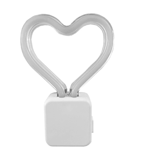 Meridian LED Pink Neon Heart Night Light, 3 Modes, 4.75in by 3.25in