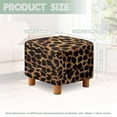 thumbnail image 5 of Jiueut Brown Leopard Print Ottoman Slipcover, Comfortable Foot Stool Sofa Slipcovers Washable Covers for Square Footrest Stool with Elastic Bottom, 5 of 7