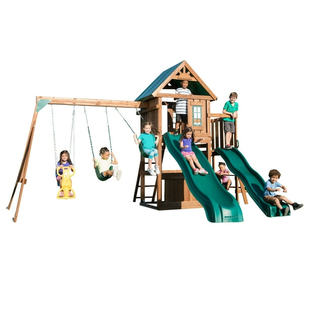 SwingNSlide Willows Peak Deluxe Wooden Swing Set