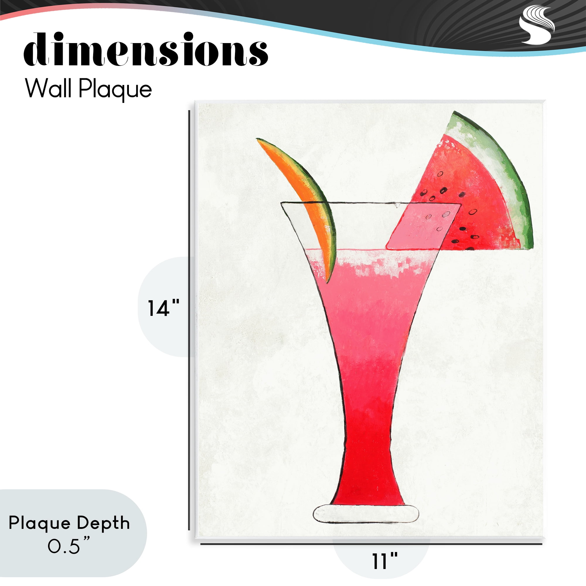 Stupell Industries Summer Cocktail Watermelon Slice Wall Plaque Art, design by Lorenzo Collective