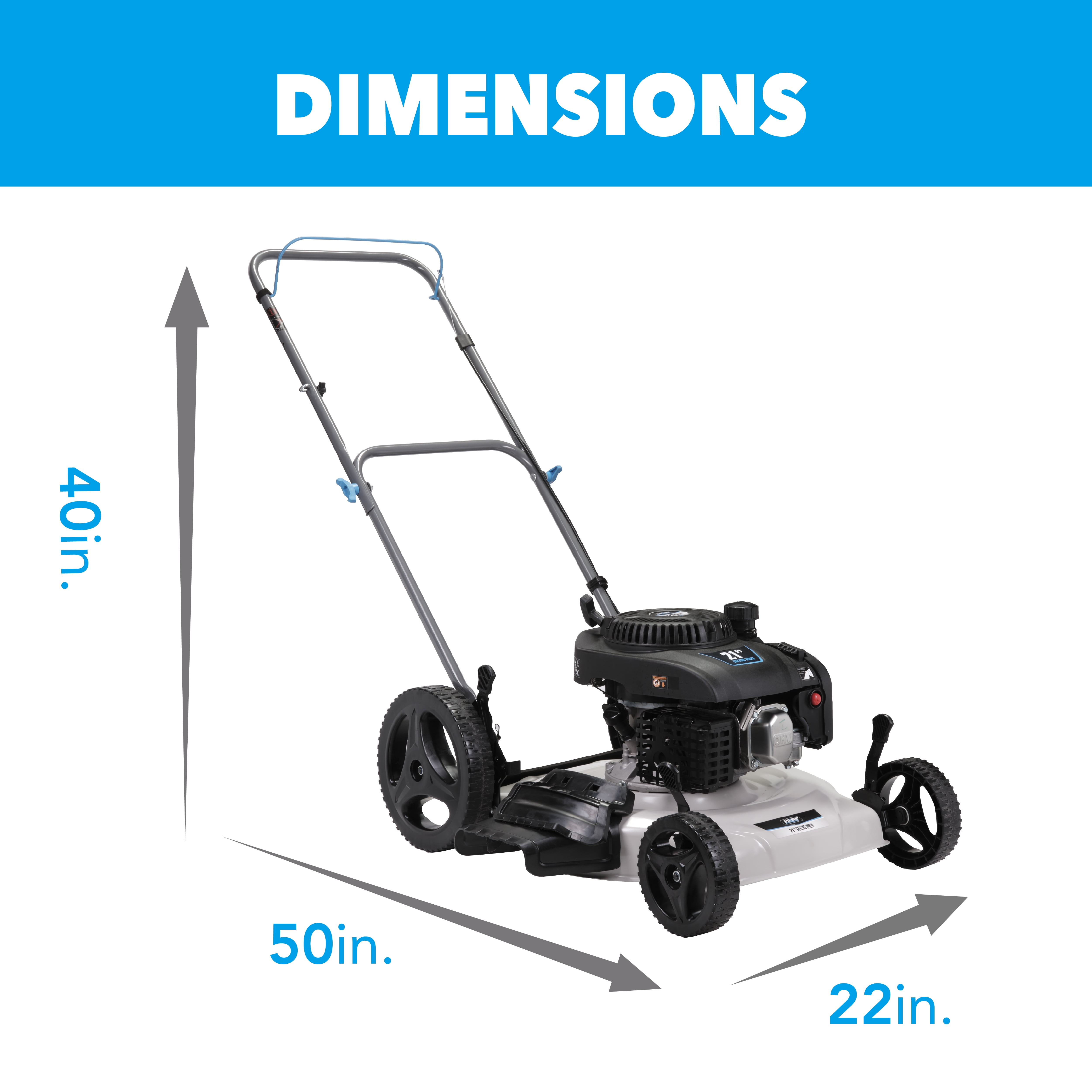Pulsar 21" Big Wheel Gas Push Lawn Mower with 200cc 4-Stroke Engine with Side Discharge & Mulching