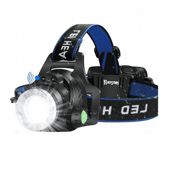 Lampara Cabeza Bloosom Led Minera Minero T6 Recargable Con Sensor Negro