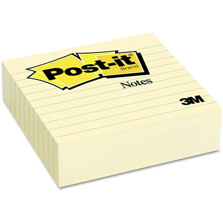 Post-it Notes Original Lined Notes, 4 x 4, Canary Yellow, 300 Sheets