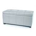thumbnail image 4 of Warehouse of Tiffany  Ariel Dark Brown Faux-Leather Storage Bench Brown, 4 of 5