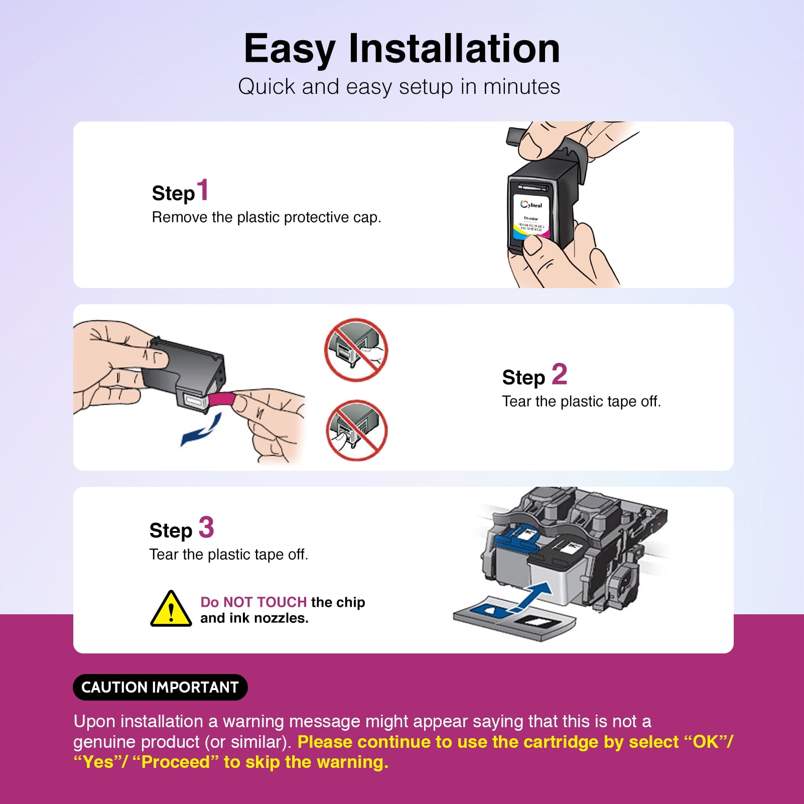 61XL Ink Cartridges Compatible with HP Printer Ink 61 Officejet 4630 2620 4635 Envy 4500 4501  5530 Deskjet 2540 3050 Printer Black and Color