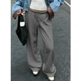 thumbnail image 4 of Womens Wide Leg Sweatpants Interior Sweat Pants with Pockets Elastic Waisted Lounge Casual Trousers Dark Gray XXL, 4 of 9
