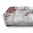 thumbnail image 3 of Valentine Soft Flannel Fleece Blanket, Lover Goats Bunch of Heart Bouquet Valentines Honeymoon Wedding Caricature Graphic, Cozy Plush for Indoor and Outdoor Use, 60" x 80", Red White, by Ambesonne, 3 of 6