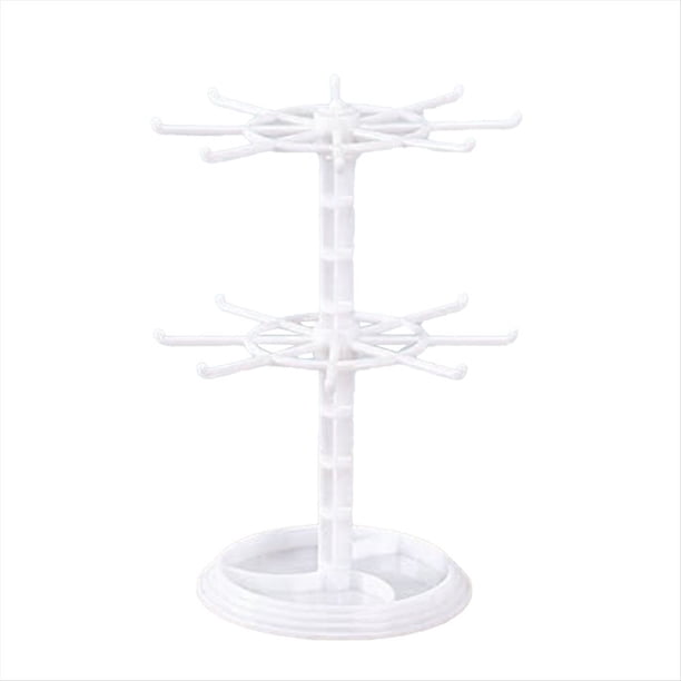 Soporte Giratorio de AcríLico para para Encimera, Soporte Giratorio Ajustable para 2 NeumáTicos, Soporte Organizador de Joyas y Baratijas-B