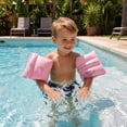 thumbnail image 4 of Ouuluon 2 Pack Inflatable Arm Floaties, Foldable Portable Arm Floats, 7x7in Pink Thick Swim Floaties for Pool Beach Water Park Swimming, 4 of 7