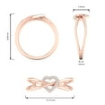 thumbnail image 4 of CARATS FOR YOU Promise Heart Love Criss Cross Overlap Ring 0.06 Carat White Natural Diamond In 14K Rose Gold (I-J Color, I2-I3 Clarity), Ring Size-10.5, 4 of 6