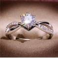 thumbnail image 1 of Exquisitos anillos de compromiso de Color plateado a la moda para mujer, anillo de piedras de circón blanco a la moda, joyería nupcial de aniversario para boda Tan Jianjun unisex, 1 of 2