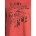 thumbnail image 4 of Lift Your Voice and Sing Women's Juniors Crewneck Sweatshirt with Long Sleeves, Sizes XS-3XL, 4 of 5