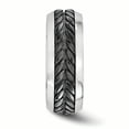 thumbnail image 3 of Edward Mirell Titanium & Steel Black Ti Beveled Patterned 9mm Band, 3 of 7