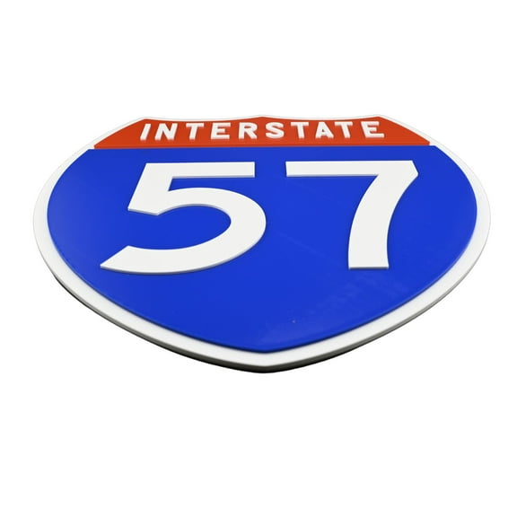 Interstate 57 Road Sign Replica, number Personalized Travel Decor, 8.5" x 8.5"