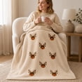 thumbnail image 5 of Sahpxhe Christmas Flannel Throw Blanket with Christmas Elk Design,Ultra Soft Reversible Winter Blanket for Couch and Bed,Cozy Christmas Home Decor,59.1x39.4in J-L, 5 of 6