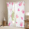 thumbnail image 3 of Manfei Love Heart Print Curtains Pack of 2 (42x84 Each) for Boys Girls,Romantic Valentine's Day Curtains Blackout,Pink White Bedroom Curtains,Ultra Soft Home Decor, 3 of 6