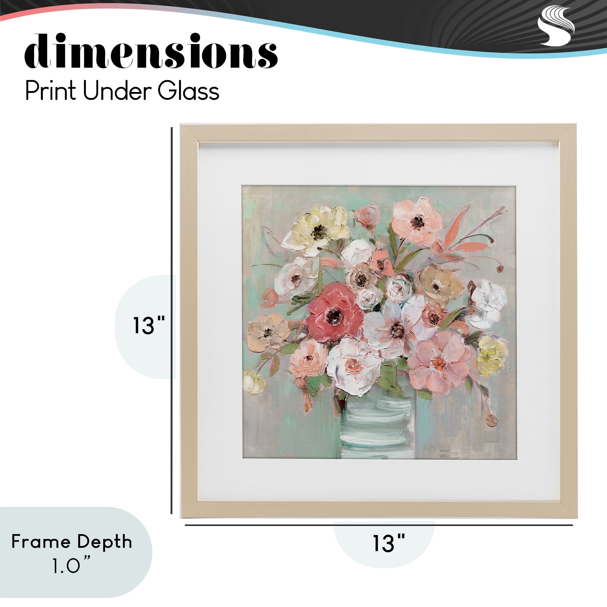 Stupell Industries Pastel Garden Peony Bouquet Birch Framed Print Under Glass, design by Sally Swatland