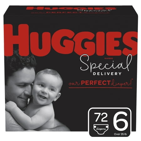 Huggies Special Delivery Hypoallergenic Baby Diapers, Size 6, 72 Ct, One Month Supply