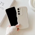 thumbnail image 5 of Wave Frame Case for Samsung Galaxy S22 5G Phone Case,Cute Wave Frame Slim Fit Shockproof Phone Bumper Cover Soft Pretty Curly Wavy Case Anti-Scratch TPU Case for Girl and Women - White, 5 of 11