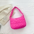 thumbnail image 4 of Bolso de hombro acolchada acolchada de algodón casual Color sólido para el trabajo (rojo rosa), 4 of 9