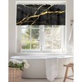 thumbnail image 4 of Valance Curtains for Windows Black Marble Kitchen Curtians Window Treatment Golden Ripple Topper Curtain Rod Pocket Valances for Kitchen Bathroom Living Room 54x18in, 4 of 9