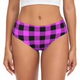thumbnail image 1 of Fotbe Purple Black Buffalo Plaid Calzones Estampados para Mujer – Ropa Interior de Algodón, Cómoda, Suave y Elástica-4X-Large, 1 of 6