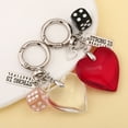 thumbnail image 3 of Korea Y2K Red Heart Shaped Fashion Dice Glass Crystal Keychain Phone Valentine's Day Gifts Backpack Keyring Accessories, 3 of 7