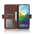 thumbnail image 3 of Case for Motorola MOTO G9 Power Cover Adjustable Detachable Card Holder Magnetic closure Leather Wallet Case - Brown, 3 of 5