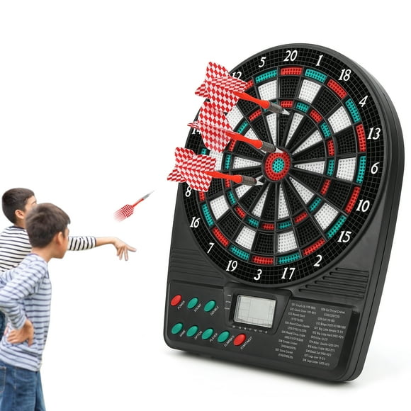 Electronic Dartboard, LCD Display Scoreboard Sports Electronic Dart Board Sets with Automatic Scoring & 3 Darts, Compact Target Face for Fast Play