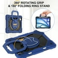 thumbnail image 4 of Dteck with Pencil Holder Case for iPad Air 11 inch 2024,iPad Air 11 inch 2025 Heavy Duty Silicone Case 360 Degree Rotating Handle Stand Cover with Shoulder Strap for iPad Air 11" M2/M3 ,Navy+Black, 4 of 9