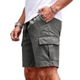 thumbnail image 4 of Lightweight Cargo Shorts for Men Relaxed fit Elastic Waist Athletic Shorts Stretchy Summer Casual Shorts with Pockets, 2XL, 4 of 8