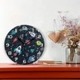 thumbnail image 2 of GZHJMY Space Rocket Wall Clock, 10" Silent Non Ticking Round Clock, Oil Painting Easy to Read Clock for Living Room Bedroom Bathroom Home Decor Holiday Gifts, 2 of 7