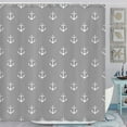 thumbnail image 2 of Nautical Anchor Shower Curtain for Bathroom, Grey White Beach Coastal Beachy Fabric Shower Curtains Set Decorative, Gray Ocean Men Boys Kids Restroom Decor Accessories Hooks Included 72x72 Inch, 2 of 7