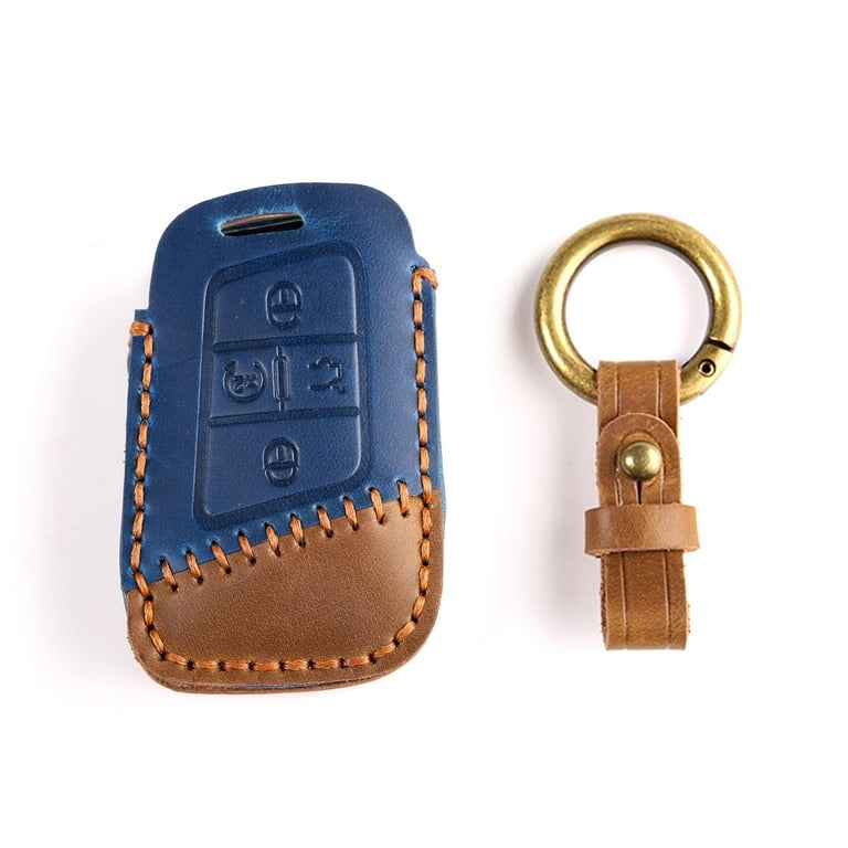 Key Fob Cover Leather Car Key Cover with Gift Box, 3/4 Buttons Key
