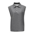 thumbnail image 2 of LISTHA Mens Tank Tops Summer Henley Workout Sleeveless Solid T-Shirt Vintage Casual Gym 2025 Polo Shirt Gray XL, 2 of 4