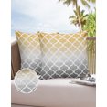 thumbnail image 6 of Pack of 2 Outdoor Pillow Covers, Abstract Art Morocco Ombre Yellow Gray Pattern Waterproof Square Throw Pillowcase Cushion Decorative Pillow Covers for Couch Patio Tent, 20x20 in, 6 of 6