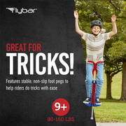 Flybar Master Pogo Stick for Kids, Outdoor Toys for Boys, Jumper Toys, Outside Toys for Kids, Ages 9+, 80 to 160 lbs, Red/White/Blue
