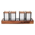thumbnail image 3 of RGB Nixie Tube Clock LED Nixie Tube Clock Tube Clock Vintage nixie Desktop Clock Alarm Clock Glow Tube Decor, 3 of 7