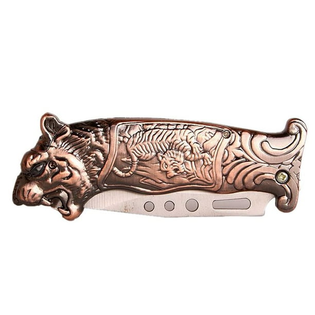 Tiger Head Lighter Knife Windproof Refillable Fashionable Travel Gadget
