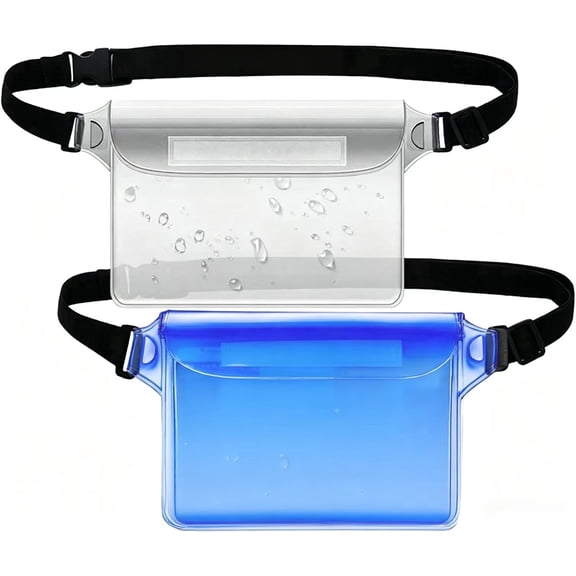 Clear Waterproof Fanny Pack, Beach & Cruise Waterproof Pouch for Phone, Passport, Money, Adjustable Waist Strap, Lightweight Travel Essentials