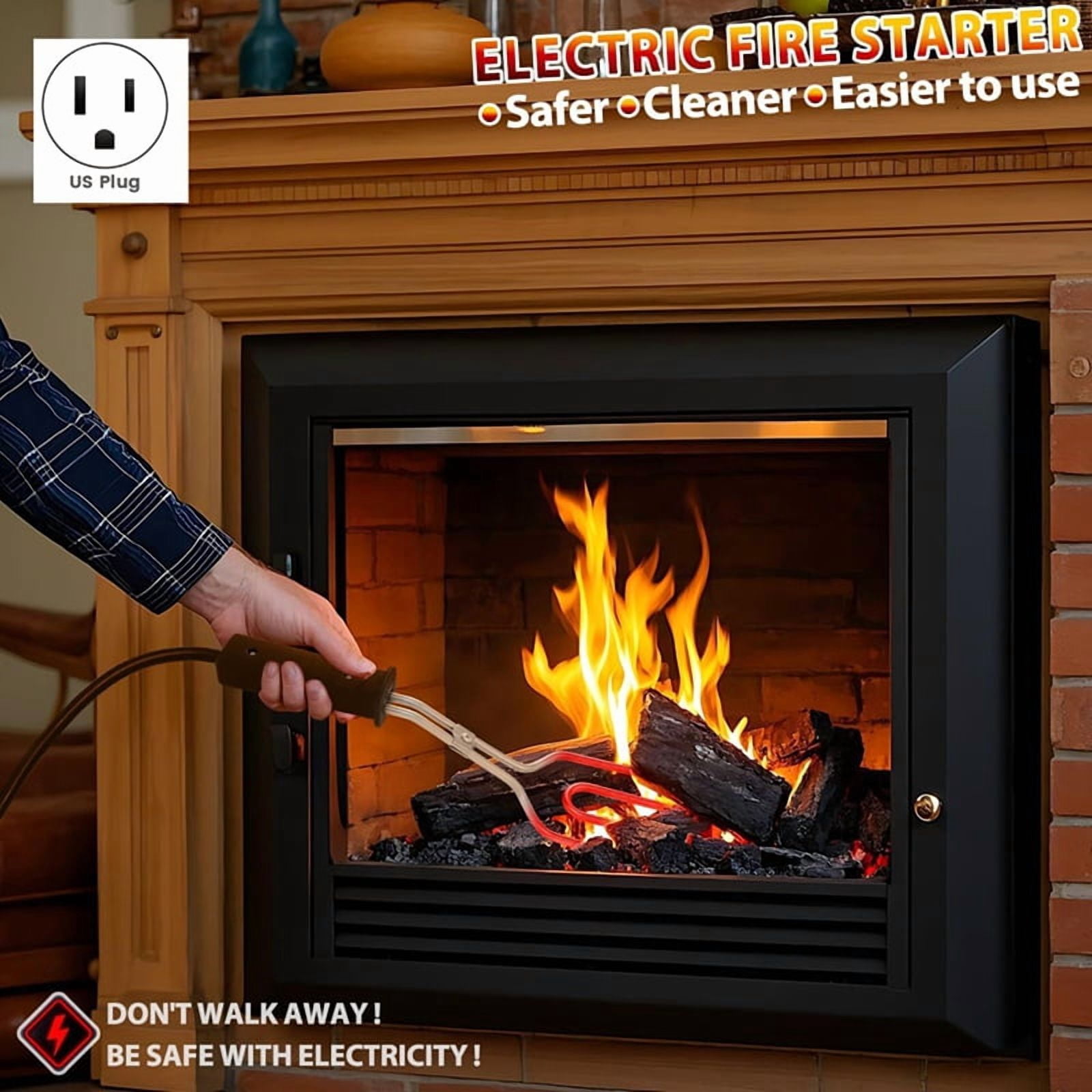 Electric CharcoalStarter - Fire Lighter, Stainless Steel 304 Heat Element Coils with 25 Inch Power Cord US Plug
