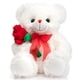 thumbnail image 1 of Oso de peluche HollyHome, oso rosa, 30 cm, blanco, 1 of 8
