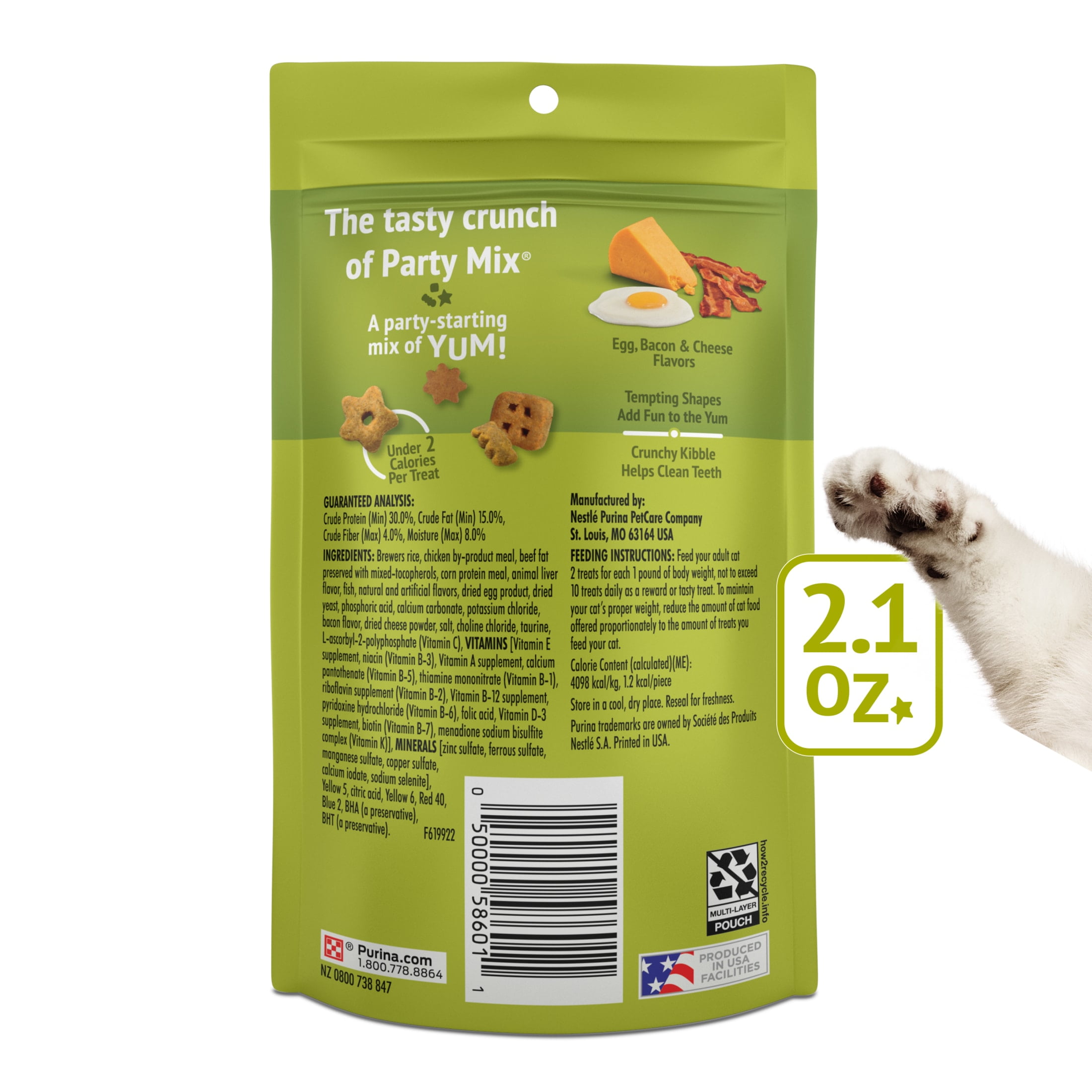 (2 pack) Purina Friskies Party Mix Morning Munch Crunch Cat Treats, 2.1 oz.